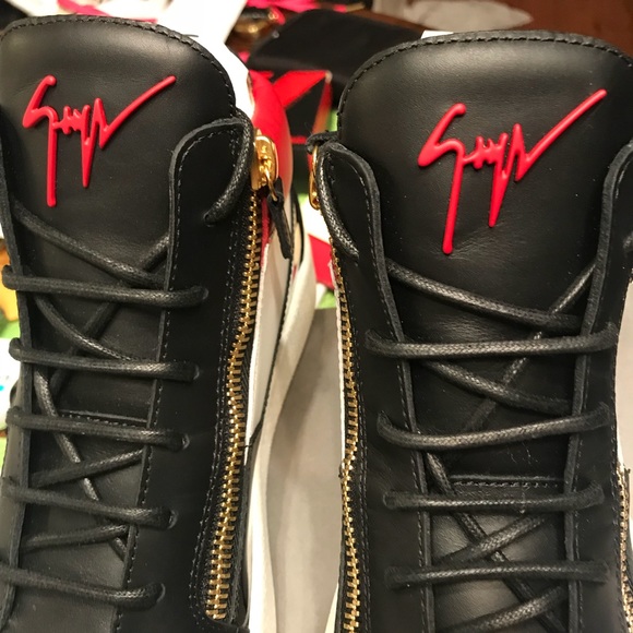 NEW Giuseppe Zanotti Double Zip Leather Sneakers - Picture 2 of 6
